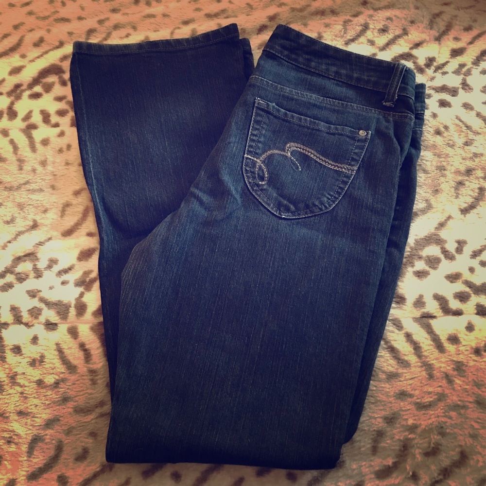 Darkwash bootcut jeans!